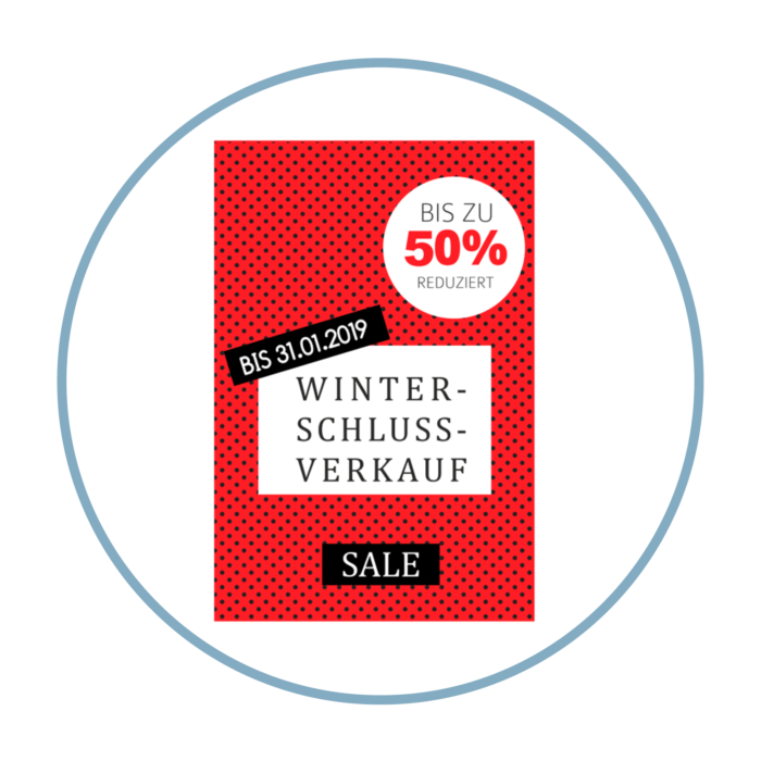 Winterschlussverkauf WSV Plakat Aufkleber für Ihren Schluss- oder Ausverkauf