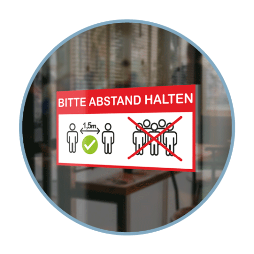 Halten Sie Abstand Info