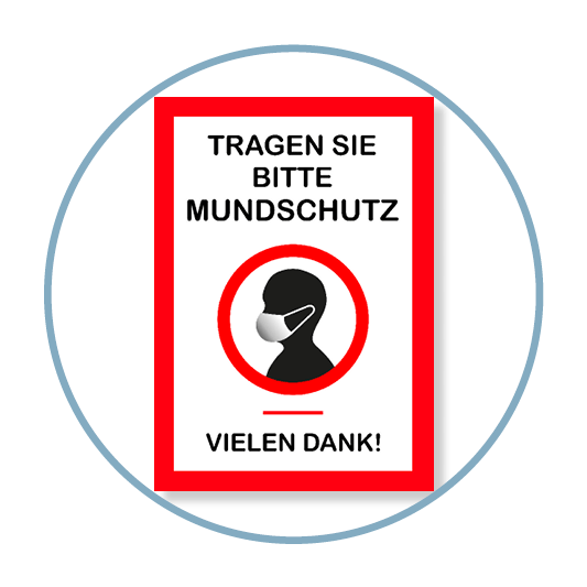 Poster Aufkleber Tragen Sie bitte Mundschutz - Image Printing - Berlin