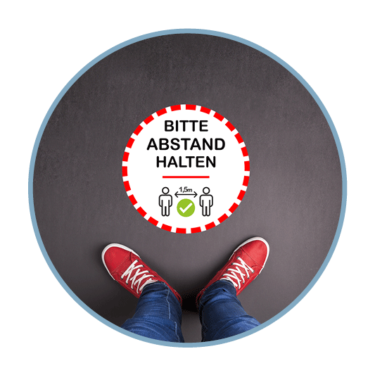 Corona_Warnschild – Aufkleber Fussboden8 Boden Aufkleber