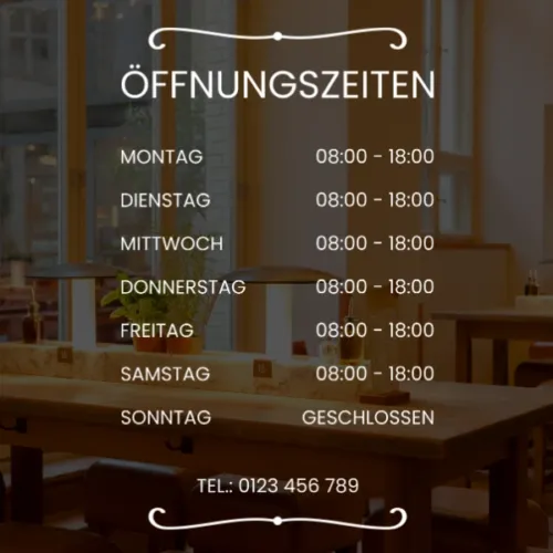 Öffnungszeiten fertige Vorlage
