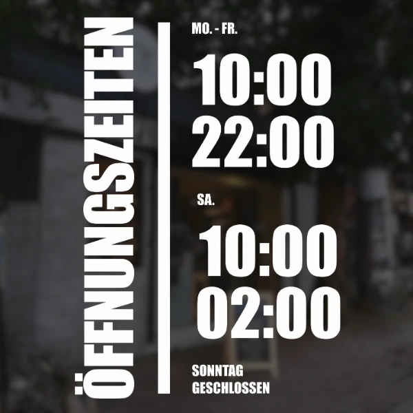 Öffnungszeiten fertige Vorlage 8 Öffnungszeiten fertige Vorlage