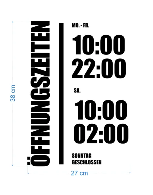 Öffnungszeiten fertige Vorlage